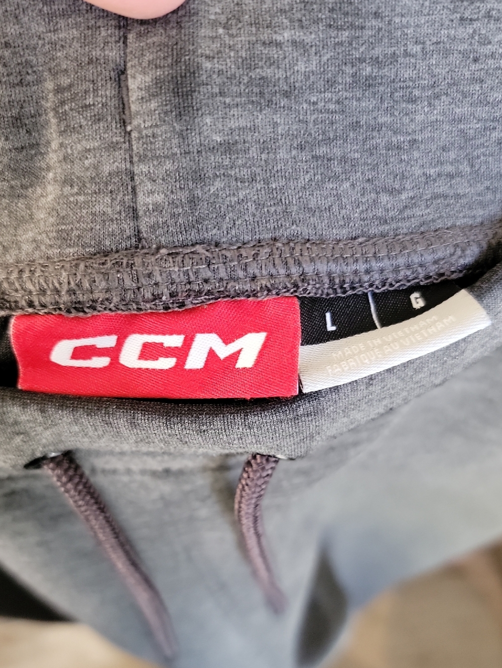 CCM Men's Pants Large Gray Hockey Fleece Tapered Locker Activewear - Picture 5 of 6